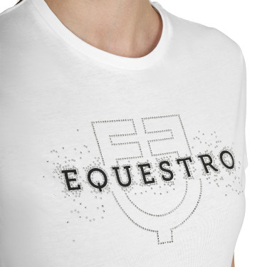 T-shirt feminina Elegant em algodão Branco