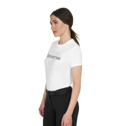 T-shirt feminina Elegant em algodão Branco