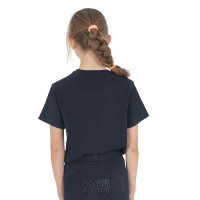 T-shirt infantil unissex Horse Jump Glossy em algodão Marinho Azul-marinho
