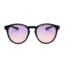 Óculos de sol esportivos polarizados modelo Heulwen Preto fosco / degradê roxo‑rosa