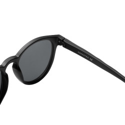 Óculos de sol esportivos polarizados modelo Heulwen Preto mate / prata revo