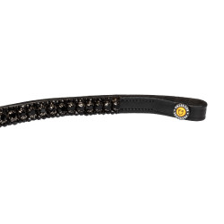 Frontal com três fileiras de cristais Preto / preto