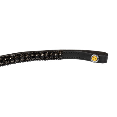 Frontal com três fileiras de cristais Preto / preto