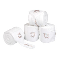 Bandagens de lã com logótipo em strass Branco