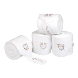 Bandagens de lã com logótipo em strass Branco