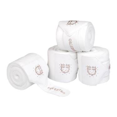 Bandagens de lã com logótipo em strass Branco
