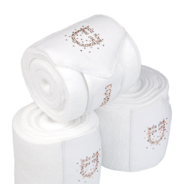 Bandagens de lã com logótipo em strass Branco