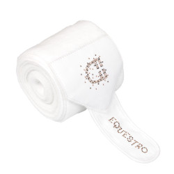 Bandagens de lã com logótipo em strass Branco