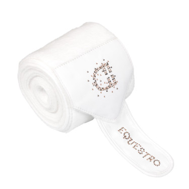 Bandagens de lã com logótipo em strass Branco