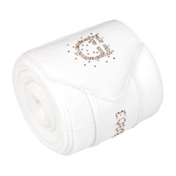 Bandagens de lã com logótipo em strass Branco