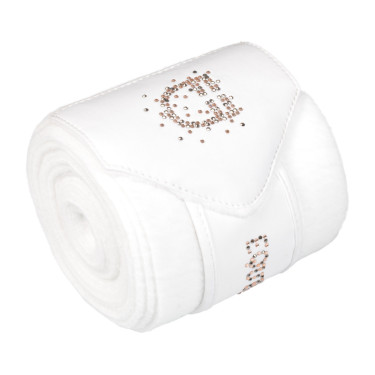 Bandagens de lã com logótipo em strass Branco