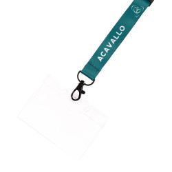 Porta-crachá com cordão logotipo Acavallo Verde