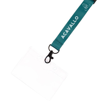 Porta-crachá com cordão logotipo Acavallo Verde