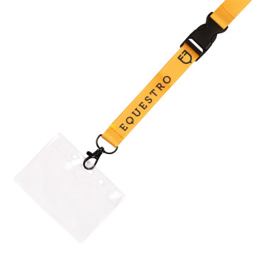 Porta-crachá com cordão logo Equestro Amarelo