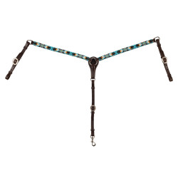 Pechera ocidental em óleo com contas Navajo SKY Castanho escuro