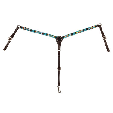 Pechera ocidental em óleo com contas Navajo SKY Castanho escuro