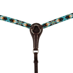 Pechera ocidental em óleo com contas Navajo SKY Castanho escuro