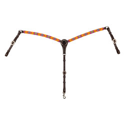 Peitoral Western com contas multicoloridas Castanho escuro