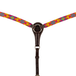 Peitoral Western com contas multicoloridas Castanho escuro