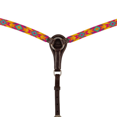 Peitoral Western com contas multicoloridas Castanho escuro