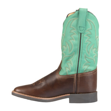 Botas western Monterey para crianças Castanho escuro / verde