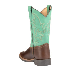Botas western Monterey para crianças Castanho escuro / verde
