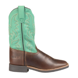 Botas western Monterey para crianças Castanho escuro / verde