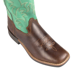 Botas western Monterey para crianças Castanho escuro / verde
