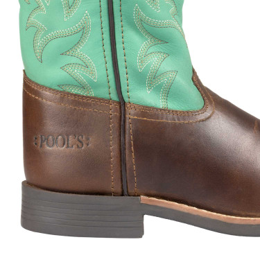 Botas western Monterey para crianças Castanho escuro / verde