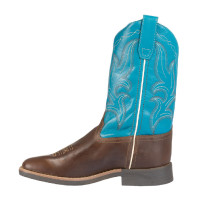 Botas western Ranch para crianças Castanho-escuro / turquesa