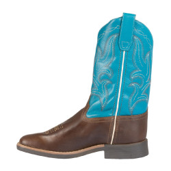 Botas western Ranch para crianças Castanho-escuro / turquesa
