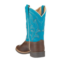 Botas western Ranch para crianças Castanho-escuro / turquesa