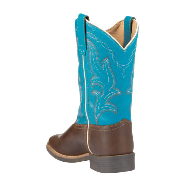 Botas western Ranch para crianças Castanho-escuro / turquesa