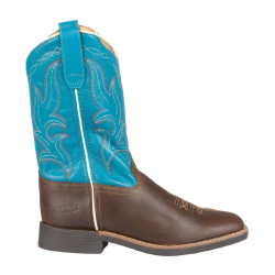 Botas western Ranch para crianças Castanho-escuro / turquesa