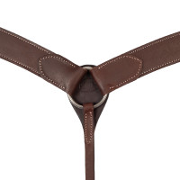 Peitoral western de couro Envernizado Castanho