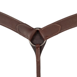 Peitoral western de couro Envernizado Castanho