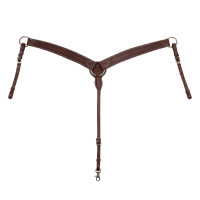 Peitoral western de couro Envernizado Castanho