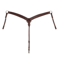Peitoral western de couro Envernizado Castanho