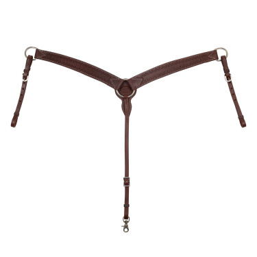 Peitoral western de couro Envernizado Castanho
