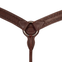 Peitoral western de couro Envernizado Castanho
