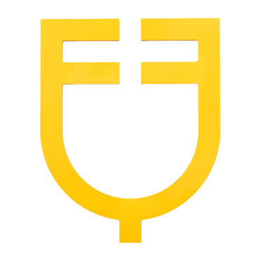 Logótipo Equestro recortado para parede Amarelo