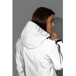 Impermeável refletor Horze feminino Impressão refletiva Cinzento