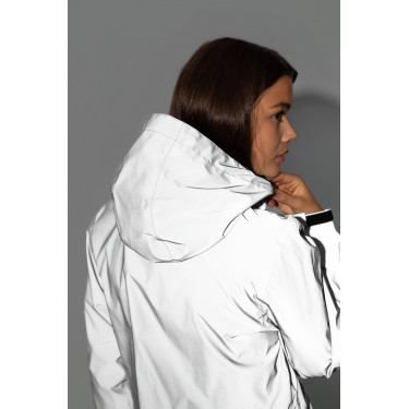 Impermeável refletor Horze feminino Impressão refletiva Cinzento