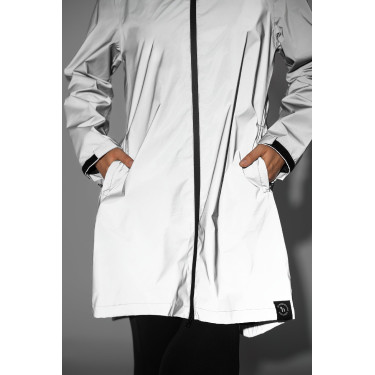 Impermeável refletor Horze feminino Impressão refletiva Cinzento