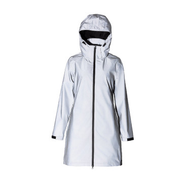 Impermeável refletor Horze feminino Impressão refletiva Cinzento