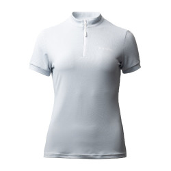 Camiseta de treino infantil Horze Joie de mangas curtas Cinza alvorada azul Cinzento