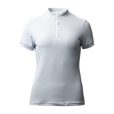 Camiseta de treino infantil Horze Joie de mangas curtas Cinza alvorada azul Cinzento