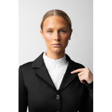 Casaco de competição Horze Ada com lantejoulas feminino Preto