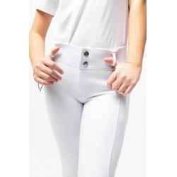 Calça de equitação Horze Mira infantil com grip integral Branco brilhante Calça de equitação Horze Mira infantil com grip integral Branco brilhante