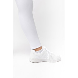Calça de equitação Horze Mira infantil com grip integral Branco brilhante Calça de equitação Horze Mira infantil com grip integral Branco brilhante